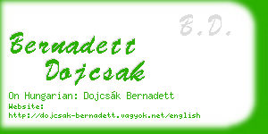 bernadett dojcsak business card